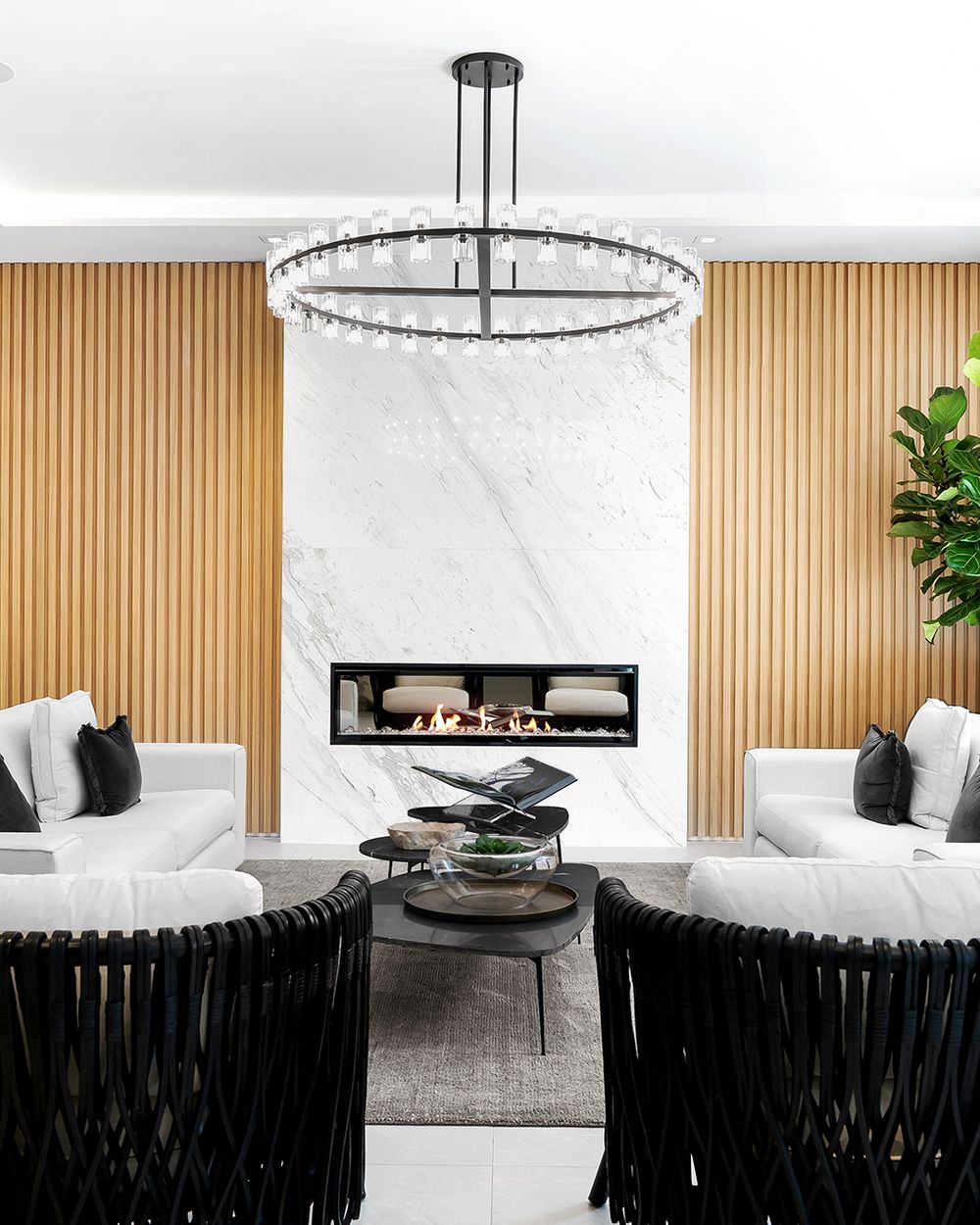 Living room fireplace wall